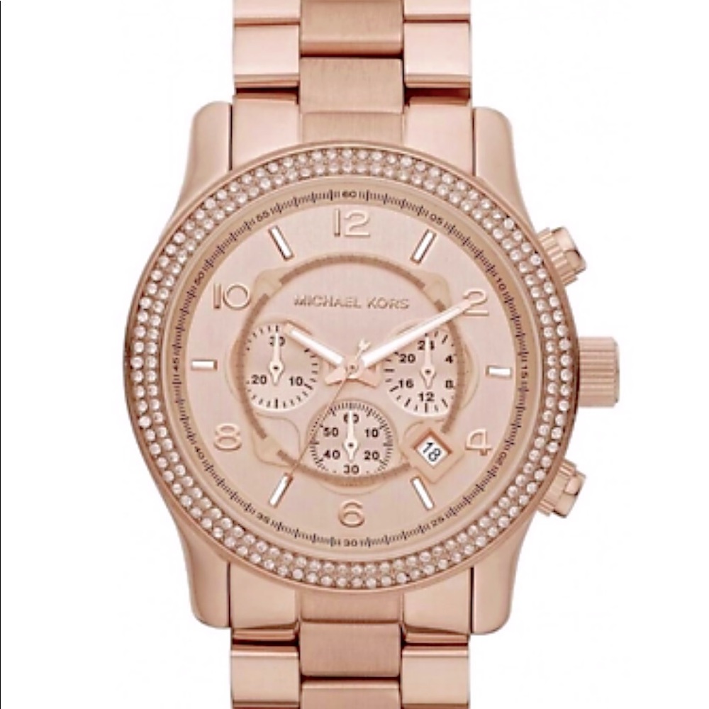 Michael Kors Runway Double Glitz RoseGold Watch